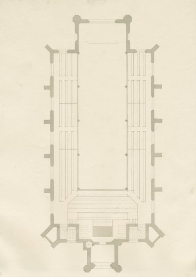 Burton-upon-Trent - Kościół Świętej Trójcy: rysunek, nd [?1820] (rysunek) autorstwa School English
