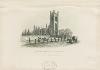 Burton-upon-Trent - Kościół Świętej Trójcy: staloryt i [XIX w.] (druk) autorstwa School English