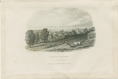 Burton-upon-Trent Bridge and Town: staloryt i [?XIX wiek] (druk) autorstwa School English