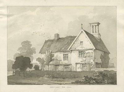 Chatcull Old Hall: rysunek piórkiem i praniem autorstwa School English