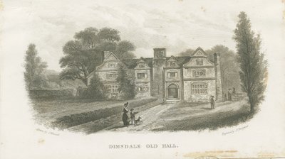 Dimsdale Old Hall: grawerowanie (winieta i [?XIX w.] (druk) autorstwa School English