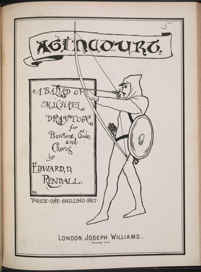 Frontyspis do „Ballady o Michaelu Drayton” Edwarda D. Pendalla, przedstawiający łucznika (lito) autorstwa School English
