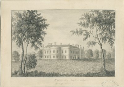Hatherton Hall: rysunek ołówkiem, bd [ok. 1860] (rysunek) autorstwa School English