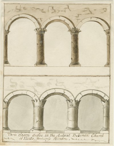 Wnętrze kościoła Podpowiedzi: rysunek piórkiem i laką, bd [ok. 1750] (rysunek) autorstwa School English