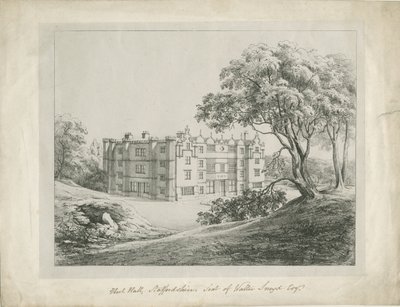 Keele Hall: litografia i [?XVIII wiek] (druk) autorstwa School English
