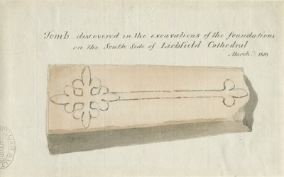 Katedra w Lichfield - Grób: rysunek w sepii, [1813] (rysunek) autorstwa School English