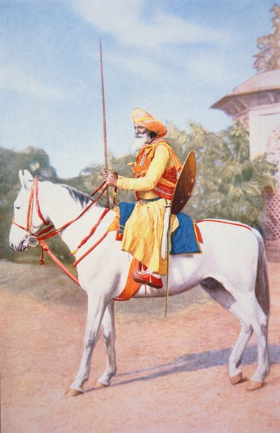 Maratha Horse Warrior of India (kolor lito) autorstwa School English