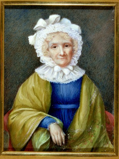 Miniaturowy portret Hannah More (1745-c.1833) (akwarela na kości słoniowej) autorstwa School English