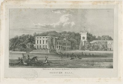 Okeover Hall - litografia, bd [c 1839] (druk) autorstwa School English