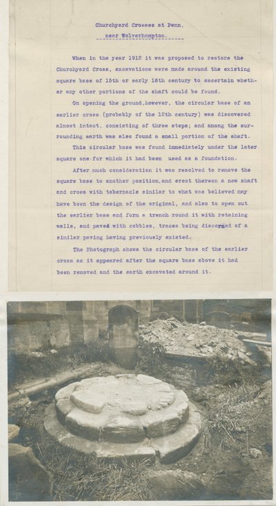 Penn Church - Remains of Ancient Cross: fotografia, nd [1912] (zdjęcie) autorstwa School English