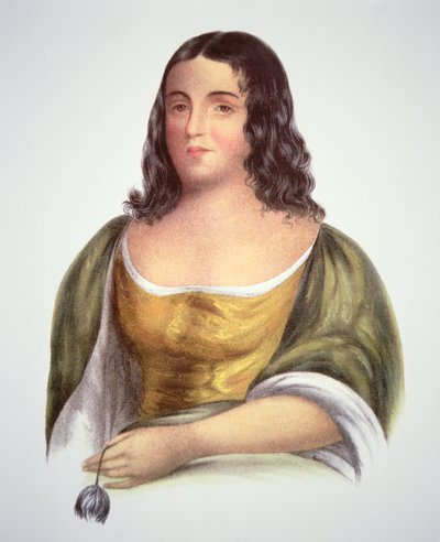 Pocahontas (ok. 1595-1617) (kolor litho) autorstwa School English