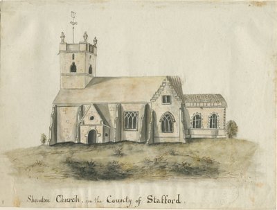 Kościół Shenstone: malarstwo akwarelowe, bd [1769] (malarstwo) autorstwa School English