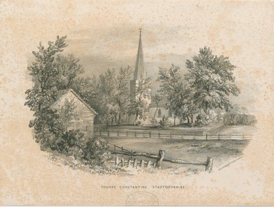 Thorpe Constantine Church: litografia (winietowana) autorstwa School English