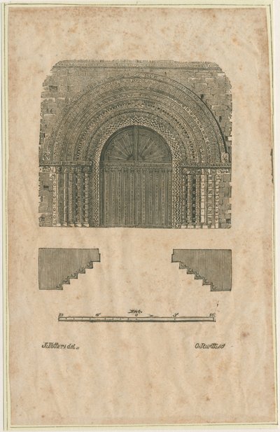 Tutbury Priory Church - West Doorway: drzeworyt grawerowany, bd [?początek XIX wieku] (druk) autorstwa School English