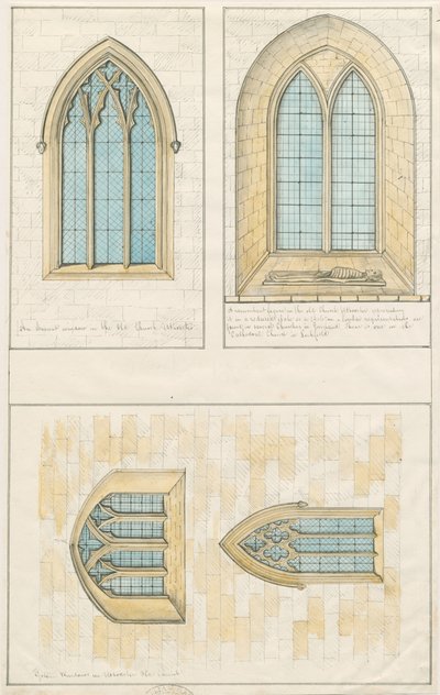 Kościół w Uttoxeter [Stary] - Rysunek architektoniczny 