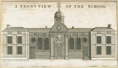 Wolverhampton - Grammar School: grawerunek akwatinty, bd [ok. 1751] (druk) autorstwa School English
