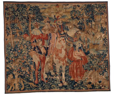 Gobelin, Aleksander i Diogenes, koniec XV-początek XVI wieku (wełna i jedwab) autorstwa School Franco Flemish
