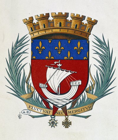 Blazon Paryża „Rzuty i zlewy” autorstwa School French