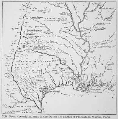 Ameryka Kolonialna: Mapa Luizjany, Nowa Francja (lito) autorstwa School French
