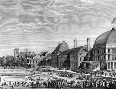 Rewolucja francuska: republikański festyn najwyższej istoty w dniu 8 czerwca 1794 na Polach Marsowych prowadzony przez Maximiliena de Robespierre (1758-1794). Paryż, Biblioteka Instytutu Historii Rewolucji autorstwa School French