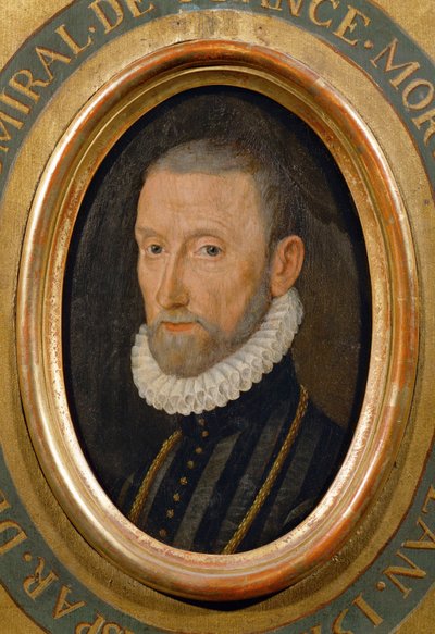 Gaspard de Coligny, admirał, mąż stanu, przywódca hugenotów, zamordowany podczas ... autorstwa School French