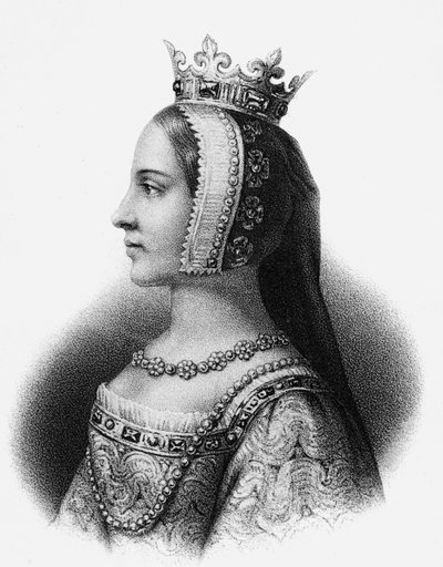 Jeanne de Boulogne, prawnuczka Roberta V, hrabiego Owernii (grafika) autorstwa School French
