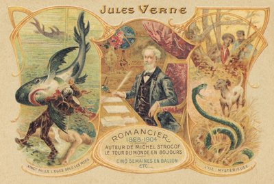 Jules Verne i jego słynne dzieła (druk) autorstwa School French