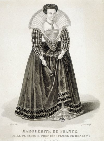Portret Małgorzaty de Valois, znanej jako królowa Margot (1553-1615), królowej Nawarry, pierwszej żony Henryka IV. autorstwa School French
