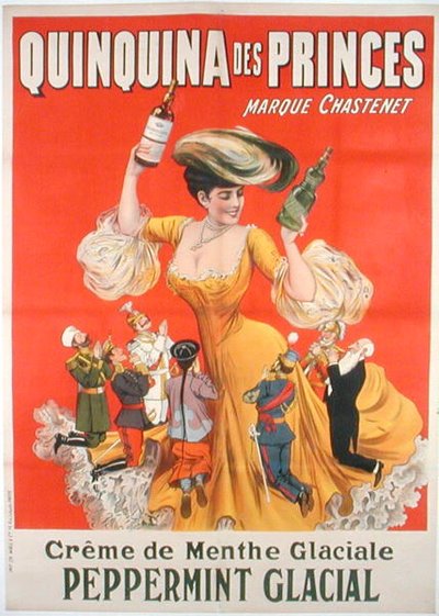 Plakat reklamujący francuski creme de menthe 