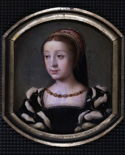 Renee Francji (1510-1575), księżna Chartres i Montargis, a następnie Ferrara, młodsza córka Ludwika XII i Anny Bretanii. kopia M. Juilleau autorstwa School French