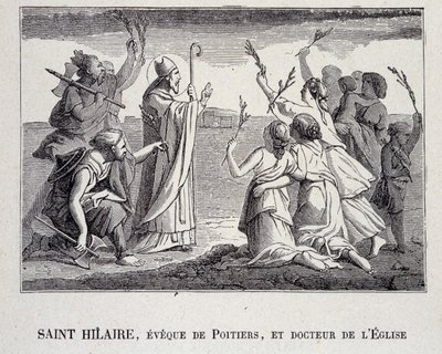 Św. Hilaire, Eveque z Poitiers i Doktor Kościoła, zmarły w 367 r. autorstwa School French