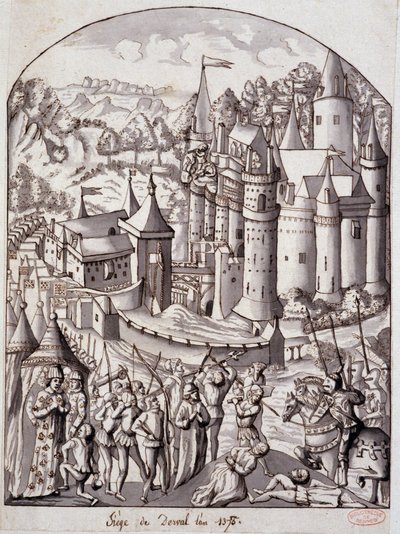 Oblężenie Derval (Bretania) w roku 1375. autorstwa School French