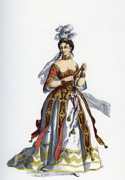 Księżniczka Elide - ilustracja do ukończonych dzieł autorstwa Moliere - autorstwa School French