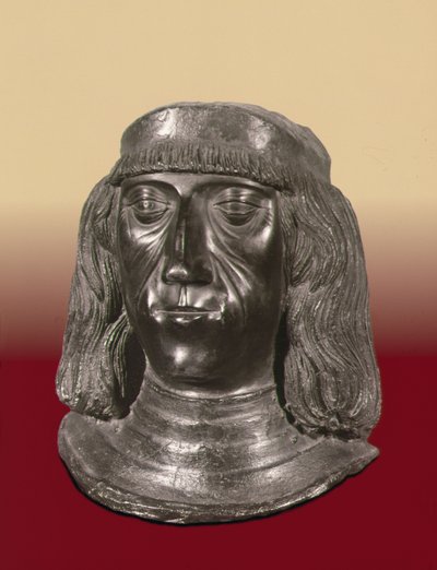 Popiersie portretowe cesarza Maksymiliana I (1459-1519) (brązowe) autorstwa School German