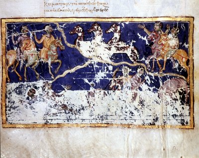 Reprezentacja Objawienia w „Katenie w Hiobie”, rękopis grecki z początku X wieku. Biblia Marciana z Wenecji. autorstwa School Greek