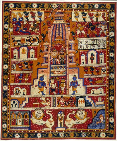 Dodaj MS Or 3721 Diagram świątyni Jagannath, ok. 1930 (akwarela na papierze) autorstwa School Indian