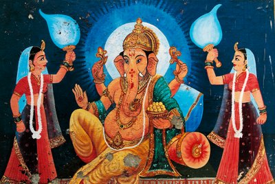 Wizerunek Ganesh, Benares, Indie autorstwa School Indian