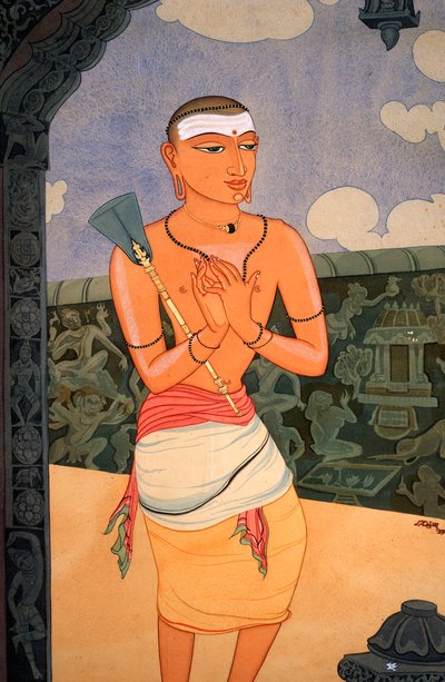 Hinduski mnich (akwarela na papierze) autorstwa School Indian