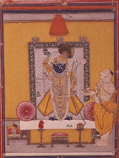 Obraz Kryszny z wielbicielem autorstwa School Indian