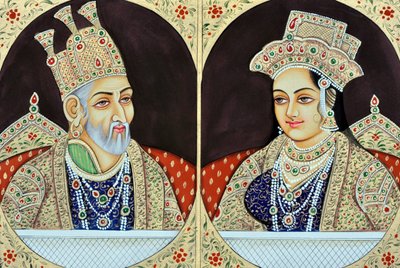Miniaturowy obraz Bhadura Shah Zafera z Jeenat Mahal Indie Azja autorstwa School Indian