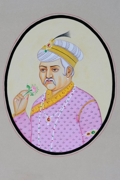 Miniatura przedstawiająca cesarza Mogołów Akbara autorstwa School Indian