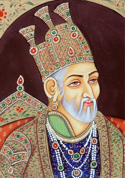 Miniatura przedstawiająca cesarza Mogołów Bahadura Shah Zafara autorstwa School Indian
