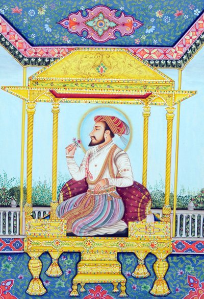 Miniatura przedstawiająca cesarza Mogołów Shah Jahana autorstwa School Indian