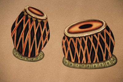 Miniatura na papierze, indyjski klasyczny instrument muzyczny Tabla autorstwa School Indian