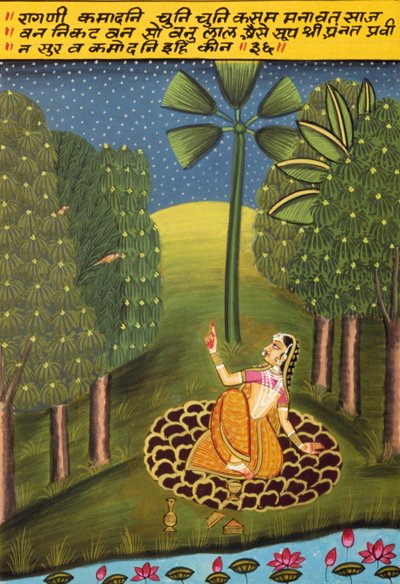Miniatura na papierze, Ragini Kamadhani, Szkoła Nathdwara autorstwa School Indian