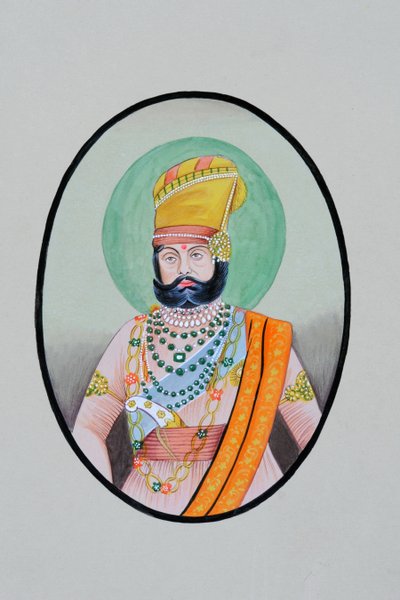Miniaturowy panting maharadży Jaswanta Singha z Jodhpur autorstwa School Indian
