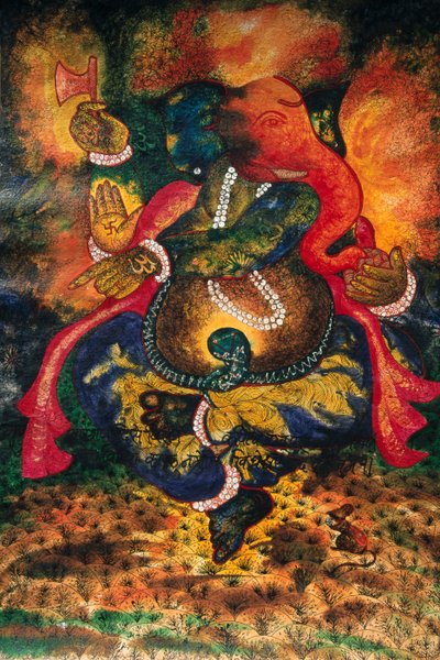 Miniatura obrazu Boga Ganesh Ganpati na papierze autorstwa School Indian