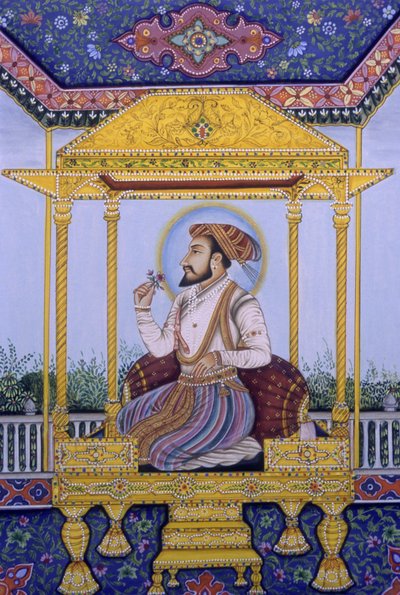 Miniaturowy obraz cesarza Mogołów Shah Jahana autorstwa School Indian