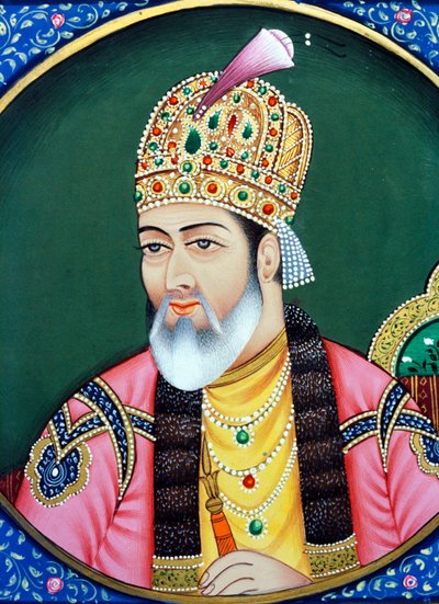Miniaturowy obraz na papierze cesarza Mogołów Shah Jahana autorstwa School Indian