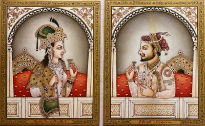 Malarstwo Mumtaz Mahal i Shah Jahana autorstwa School Indian